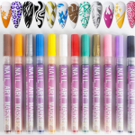 12tk/komplekt K&uuml;&uuml;nte Akr&uuml;&uuml;l Graffiti Pliiats 12 V&auml;rvi K&uuml;&uuml;nte Marker Joonistamine DIY Ilu K&uuml;&uuml;nte Kunsti T&ouml;&ouml;riistad Veekindel ja Kiiresti Kuivav K&uuml;&uuml;nte Mark