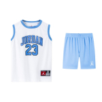 Jordan Vabaaja Spordidress 2023 All-Star S&auml;rk &Uuml;mmargune kaelus T&auml;ht Mugav varrukateta pluus Elastne v&ouml;&ouml;koht L&uuml;hikesed p&uuml;ksid Laste &uuml;likond Sammal-sinine JD2422048PS-005 4