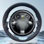 ization Car Steering Wheel Braid Cover For Ford Focus 2 2005-2011(3-Spoke) Hand Sewing Suede Car Interior Accessories Blue Thread