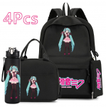 4 tk/komplekt Anime Hatsune Miku tr&uuml;kiga 750 ml veepudel Seljakott K&auml;ekott Kohvritasku Teismelisele Poisile T&uuml;drukule Suure Mahutavusega Veekindel Koolikott Kingitus