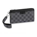 Louis Vuitton Zippy Dragonne Ruuduline Muster T&otilde;mblukuga L&otilde;uend Sidur Kaardihoidja Rahakott Meeste Sidur Hall N60379 Gift Set(Basic Set+Box+Shopping Bag)