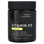 Sports Research, D3-vitamiin, k&otilde;rge tugevusega, 25 mcg (1000 R&Uuml;), 360 pehmet geeli