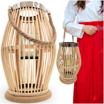 Suur puidust latern terrassile, bambuslatern, k&uuml;&uuml;nlajalg, boho aed