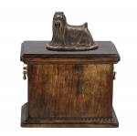 Yorkshire Terrier, Yorkie - urn for the ashes of a dog, urn with a statuette, elegant urn in the classic style of the Art-Dog brand pruun