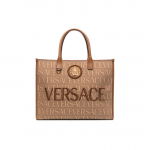 Versace T&auml;htede Tikandiga Logo Medusa Klassikaline Monogramm Kl&otilde;pspandiga Kandekott Naiste kandekotid Pruun 1004741-1A08199-2N24V Basic Set (Bag+Dust Bag)