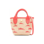 Longchamp Le Panier Pliage Logo Kl&otilde;pskinnitusega L&otilde;uend ja Nahk Mini &Otilde;lakott Crossbody Kott Naiste k&auml;ekotid Maasikas 10206HCF218 Basic Set (Bag)