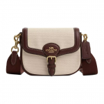 Coach Amelia 17 Logoga Kl&otilde;pskinnitusega L&otilde;uendi ja Sileda Nahaga Sadulakott Naiste Sadulakott Kuldne Mitmev&auml;rviline CR257-IMNAM Basic Set (Bag+Dust Bag)