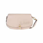 Michael Kors MK Mila metallist logo lukk triibuline &otilde;larihm nahast crossbody kott keskmine naiste crossbody kott Nude-Pink 30S3GIMM8L-187 Basic Set (Bag+Dust Bag)
