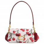 Coach Tabby 20 Metalllogo Kirsitr&uuml;kiga Nahast K&auml;ekott Crossbody &Otilde;lakott V&auml;ikesed Naiste k&auml;ekotid Valge Punane CZ495-B4CAH Basic Set (Bag+Dust Bag)