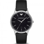 Emporio Armani Ajalooline Kollektsioon Must Nahk Must Meeste Kvarts Analoog AR8035 must