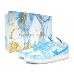 Jordan Air Jordan 1 Summutav Kulumiskindel Madala s&auml;&auml;rega Vintage Korvpallijalatsid Unisex Taevasinine FQ7687-300(Team169-LD) 43