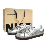 Adidas Originals SAMBA OG Low top Skateboard Shoes Unisex Silver B75806(Team920-SBOX) 35⅔