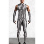 Unisex Cyberpunk 3D Digitr&uuml;kiga Halloweeni Peo Rollim&auml;ngu R&otilde;ivastus Naistele ja Meestele Cosplay Kost&uuml;&uuml;m Karnevali Kombinesoon XXXXL gray