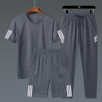 Kolmeosaline dressidress meestele Summer New Trend Sportswear Shorts M roheline
