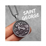 Vintage Jeesus Jumal Kristlik P&uuml;ha Miikael Georg Peaingel Amulett Talisman Ripats Kaelakee Kett Unisex Moodne Gooti Ehted Peo Kingitus x1