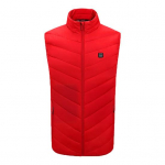 Unisex soojendusega vest USB-k&uuml;ttega vest 3 temperatuurirežiimi 4 k&uuml;ttepiirkonda Vestmantel Seisukrae Tuulekindel Elektrik&uuml;ttega termojakk M punane
