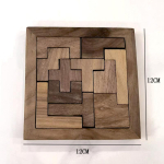 Puidust Vene Klotsid Pusle Ajum&auml;ngud Tangram Pusle L&otilde;bus V&auml;ljakutse Geomeetrilised Kujundid Kognitiivsed Hariduslikud M&auml;nguasjad Lastele beige