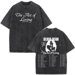 Olivia Dean Art of Loving Tour Graafilised T-s&auml;rgid Mehed Naised Esteetiline Trend T-s&auml;rk L&otilde;tv Vabaaja Puuvillane Vintage Pesu T-s&auml;rgid M gray