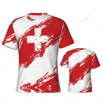 &Scaron;veitsi &Scaron;veits Jalgpall Jalgpall T-s&auml;rk 3D Prindi Rahvuslipp Treeningvorm &Uuml;mmargune kaelus Unisex Mehed Naised Sport Cheer L&uuml;hike varrukas &Uuml;htne S