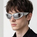 Balenciaga p&auml;ikeseprillid BB0157S 004 Swift Ovaalsed H&otilde;bedase peegliga gray