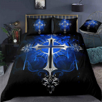 Jeesuse Risti Tekikott Komplekt King Queen Suurus Kristlik Retro Disain Pol&uuml;ester Tekikate Teismelistele T&auml;iskasvanutele Jeesus Kristus Usklik EU single(135x200cm)