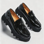 Moodsad Klassikalised Paksude Taldadega Meeste Penny Loafersid Slip-On &Auml;ri-Kleitkingad H&auml;rrasmehele L&auml;ikiva Pandlaga Formaalne Peo Mustad Kingad 38