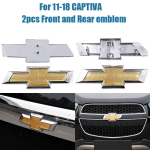 2 tk ABS Auto Esi- ja Tagumine logo Esiv&otilde;re Tagumine kaitseraud Tagaluuk Pagasiruum Embleemi kleebis Tarvikud Chevrolet 11-18 CAPTIVA jaoks 11-18 CAPTIVA&Front and Rear gray
