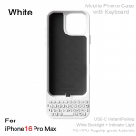 Mobiiltelefoni &uuml;mbris klaviatuuriga Magnetiline imemine K&otilde;ik-&uuml;hes telefoni&uuml;mbris Juhtmega v&auml;line klaviatuur iPhone 16 Pro Max 17 Pro Max jaoks For iphone 16 pro max valge