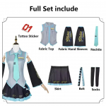Anime tegelane esinemiskost&uuml;&uuml;m Hatsune animekost&uuml;&uuml;m Cosplay kost&uuml;&uuml;m Seelik Sama komplekt Parukas Tarvikud Halloween XL must