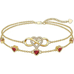 Midari 18K Kuld L&otilde;pmatus S&uuml;da S&uuml;nnikivi Pahkluupikendus K&auml;ev&otilde;rud Naistele S&uuml;nnip&auml;ev Valentinip&auml;ev Ehted Naisele S&otilde;brannale Emale Talle Bracelet 7"-9" beige