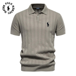 Polo Ralph Lauren 2026 Kevad/Suvi Tikand Uus Naiste Villane Polo Kampsun Kootud S&auml;rk L&uuml;hikeste Varrukatega Kraega Naiste T-s&auml;rk Top L gray