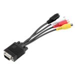Universaalne VGA-video-TV v&auml;ljund S-Video AV ja 3 RCA naissoost muunduri kaabli adapter One Size
