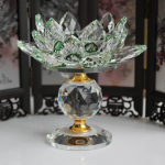 Crystal Lotus Flower K&uuml;&uuml;nlaalus Teek&uuml;&uuml;nal Kodu Feng Shui Decor Valge roheline