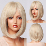 BLONDE UNICORN Naiste naiste blondid valged s&uuml;nteetilised Bobo parukad 30cm hall/valge
