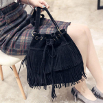 Suede Fringe Women Messenger Bags Tote K&auml;ekott Tassel &Otilde;lakotid Crossbody Bag must