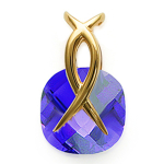 Les Tr&eacute;sors De Lily [F4969] - kullatud ripats  Linda  kuldne violetne - 13x20 mm lilla