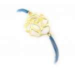 Les Tr&eacute;sors De Lily [K3326] - Bracelet cr&eacute;ateur 'Rosa Romantica' bleu dor&eacute; t&uuml;rkiissinine