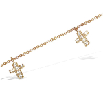 Les Tr&eacute;sors De Lily [K6615] &ndash; valge kullaga &bdquo;Cross&rdquo; kullatud k&auml;ev&otilde;ru &ndash; 7x8 mm kuld