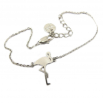 7bis [P8243] - K&auml;sitsi valmistatud h&otilde;bedane k&auml;ev&otilde;ru  Flamingo  - 18x10 mm h&otilde;be