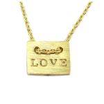 7bis [Q6177] - k&auml;sitsi valmistatud kullast kaelakee  Love  - ​​10x8 mm kuld