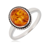 H&otilde;bes&otilde;rmus  Inspiration  merevaigukollane (roodiumiga kaetud) - 12x10 mm 52 oranž