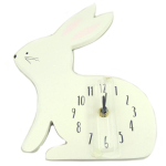 Les Tr&eacute;sors De Lily [Q2087] - puidust lastekell 'Rabbit' valge roosa - k&otilde;rgus 27 cm valge