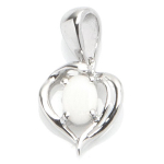 Les Tr&eacute;sors De Lily [R0830] - K&auml;sit&ouml;&ouml;na valmistatud h&otilde;bedast ripats  Goddess Opal  h&otilde;bevalge (roodiumiga kaetud) - 10x10 mm valge