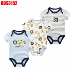 Vasts&uuml;ndinud beebi poiste t&uuml;drukute riided Kiddiezoom puuvillased O-kaelusega l&uuml;hikeste varrukatega beebip&uuml;ksid 12M