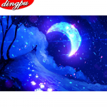 5D teemantmaali komplekt maastiku mosaiik kodukaunistus tikandid m&auml;gi ristpistes k&auml;sitsi valmistatud kingitus 20X30CM