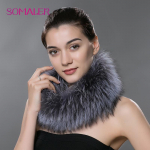 SOMALER naiste sallid talveks Fox karusnahast kaelarihm Kaela soojendav kootud sall t&uuml;drukutele ja naistele