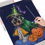 5D DIY Teemantmaaling Loom t&auml;isruudukujuline teemanttikandid koerakomplekt K&auml;sit&ouml;&ouml; Halloweeni kaunistused koju Full Round (20X30CM)
