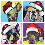 5D teemantmaaling j&otilde;ulukoera teemanttikandid ristpistes loomamosaiik k&auml;sitsi valmistatud kingitus kodukaunistus Full Round 30x30CM punane