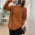 Naiste Mock Neck Pullover Kampsun Kvaliteetne Oversized Kampsun Split S&uuml;gis Talveriided Beež Lilla Roheline 8 V&auml;rvi C-232 one size sinine