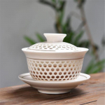 Sinised ja valged portselanist &otilde;&otilde;nsad teetassid keraamilised Kung Fu Gaiwan kontoriteekauss kaanega 160ml